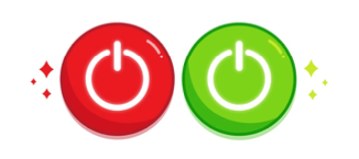 Ilustrações de botões vermelho e verde